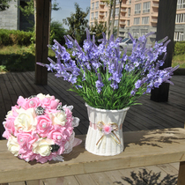 5 emulated flowers 9 head lavender European style field garden engineering flower decoration flower home living room balcony decoration