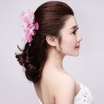Clearance] Bride wedding headdress floral headdress photo studio accessories plate hair atmospheric fairy beauty performance pink 9011