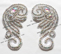 Performance clothing decoration material shiny rhinestones European and American style 9-shaped pair rhinestone chest sticking Diamond clothes handmade DIY