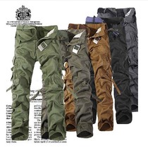 Mens summer new camouflage pants cotton Korean slim stretch leggings pants military pants outdoor overalls tide