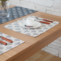 Japanese-style table mat plate mat creative black and white small tree cotton linen fabric Western placard European plate mat bowl heat insulation pad
