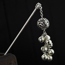 Retro hair ornaments hollow big beads ring tassel classical long hair hairpin striped hair National Style Female gift