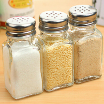  Kitchen supplies Glass seasoning bottle Barbecue seasoning box Sealed salt and sugar tank Pepper bottle 5