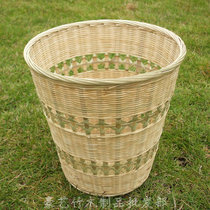 Bamboo woven bamboo basket storage basket garbage basket Bamboo basket garbage basket Bamboo basket paper basket Bamboo basket flower basket flower arrangement blue dirty clothes basket