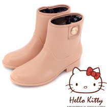 Kuru Mira X Hello Kitty joint-Inron Round Rider Short Rain Boots (apricot)