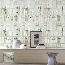 3D Lenticular bookcase wallpaper pattern bookshelf wallpaper English alphabet book wallpaper Study wallpaper Boy room