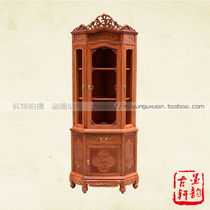 Burmese rosewood display cabinet mahogany wine cabinet Chinese mahogany furniture living room corner cabinet big fruit red sandalwood locker