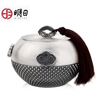 Tomorrow sterling silver tea cans Ruyi square tea cans silver tea buckets handmade sterling silver tea sets gifts