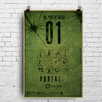 Portal Portal Time Gun Cave GLaDOS Chell Wheatley Poster Game Poster