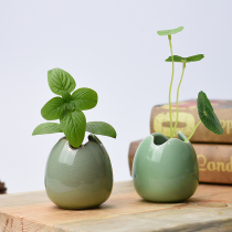 Longquan Celadon ceramics fresh small flower vase Home decoration hydroponic container Green dill tea ceremony decoration fashion flower insert