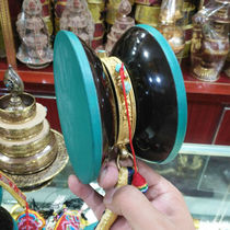 Nepal Sandang wood tambourine Mulberry wood hand drum Dharma drum handle Pure copper gilt Bala drum send drum set