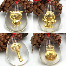 Crystal gold pendant 12 12 zodiac lucky bag Jingmei gold foil jewelry necklace insurance opening red gift