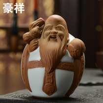 Haoxiang tea play tea ceremony ornaments Ru porcelain open Film tea pet crafts Ru kiln Fu Shoulu can raise film