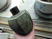 Qingdai red bronze-shaped hexagonal melon-shaped copper tea leaf jars