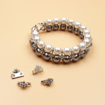 DIY pearl bracelet necklace accessories material goddess Gao Yuanyuan with 925 sterling silver double row three row sandwich spacer