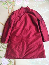  Improved cheongsam Autumn and winter small coat Improved cheongsam cotton coat New Years coat Silk Tang suit long quilted jacket