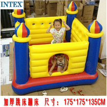 Childrens jumping inflatable trampoline with fence baby toy pool thickened plastic indoor outdoor jumping bed