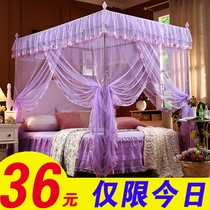Mosquito net three brackets 1 2 meters 1 5m1 8m bed double household floor-to-ceiling palace square roof Princess wind open the door pattern account