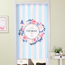 Cotton linen fabric door curtain bedroom cartoon half curtain kitchen feng shui partition curtain toilet curtain