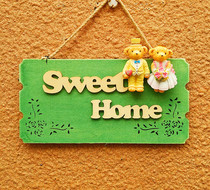 Sweet home European-style creative home Decorative Goods Home Shop Wedding shop wall Listed Personality Wooden Doorplate Hanging Accessories