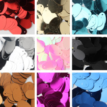 12 * 20mm side holes bright sheet Oval Pendant dance suit Belly Leather Dance Accessories Beads 125 pieces