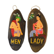 Simaha Thai wall decoration bath men's and women's guest toilet sign men's and women's toilet sign Southeast Asian style decoration