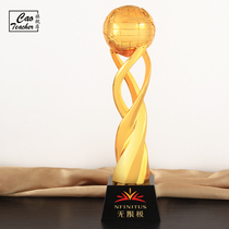 Leading the pioneer Crystal trophy custom creative resin trophy New metal trophy production trophy lettering