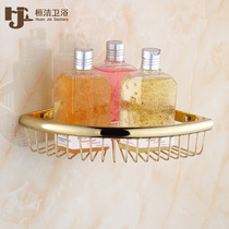 Huanjie golden basket single layer triangle basket European bathroom antique bathroom antique bathroom corner rack