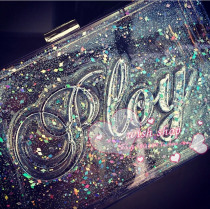 Gift namebag private custom name Acrylic Transparent Crystal bag Messenger bag Chain Banquet Bling bag