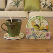 American Fields Garden Ceramic Small Cups Cushion Creative Tea Cup Cushion Coffee Cup Cushion Heat Insulation Cushion Eu Style Retro Decorations