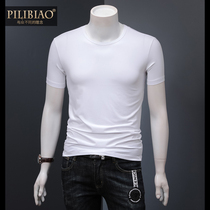 High-grade mens short sleeve T-shirt new simple solid color round neck slim shirt shirt summer trend base shirt men