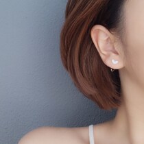 925 sterling silver hipster cute handmade brushed love ear hook temperament versatile earrings female