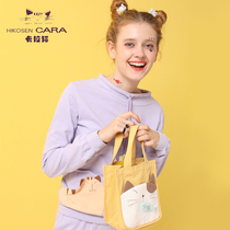 HIKOSEN caramel original handmade cute canvas hand carrying Hand bag lunch box bag lunch bag
