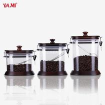 YAMI Yami sealed tank Coffee bean sealed tank Storage tank Cha coffee tank moisture-proof tank Tea tank pineapple wood