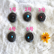 Alloy silver plated financial cloth buckle inlaid pine stone decorative buckle silver button screw buckle diy leather with decorative buckle