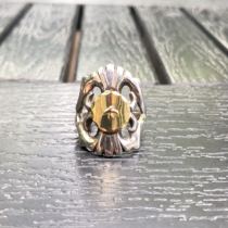 GORO Takahashi Goro gold seal Taiwan big dot gold lily ring Day code No 17 goros spot