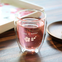 vankine double-layer glass cold water cup Household tea cup Coffee cup Office female insulation and heat-resistant cup