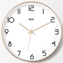 Medin living room bedroom black and white wall clock digital silent clock simple creative round clock quartz clock J607