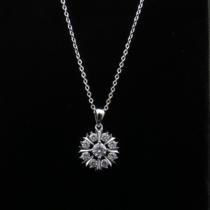 Sun flower pendant s925 pure silver necklace silver decorated with female trendsetter Japan-ROK version brief zircons stone silver decorated with a 1958