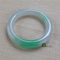 Myanmar natural old pit A goods Jade jade bracelet ice seed fruit green round strip jade bracelet with certificate KC412