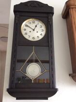 Germany imported old wall clock time pure copper mechanical 6 sound spring 8 days solid wood winding Western antique clock European living room