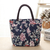 Three-layer zipper handbag Lunch box bag Bento bag Canvas bag Mommy bag