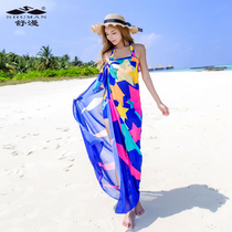 Sexy bikini three-piece skirt with shawl gauze Thailand seaside beach beach adult ladies swimming clothes