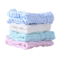 Color bottom washed gauze square towel Baby multi-purpose six-layer cotton face towel feeding towel 28*28