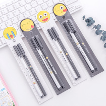 Korean stationery personality text expression couple pen gel pen girl 0 5 Black Signature Pen cartoon water