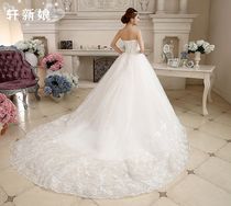 Wedding dress tail luxury bandeau wedding dress 2021 new bride long tail wedding dress large size thin retro Chinese style