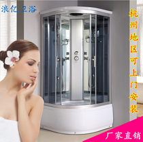 Wangyi bathroom special home decoration screen overall high Basin bathroom tempered glass Fox fan partition moving door shower room