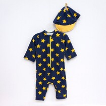  New baby sunscreen surfing suit Childrens one-piece swimsuit Men and women childrens Korean suit free sun hat