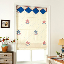 Spring South rolling curtain custom environmental protection chenille printing fabric curtain folding curtain childrens room partition curtain