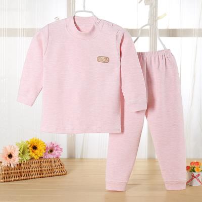 Color cotton Shurong baby autumn clothes and trousers suit 1-6 years old and half 2 boys 3 girls middle collar 4 shoulder buckle 5 thermal underwear